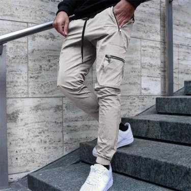 New men's spring and autumn overalls leisure sports men's trousers four seasons mid-waist youth leisure small feet trousers 6