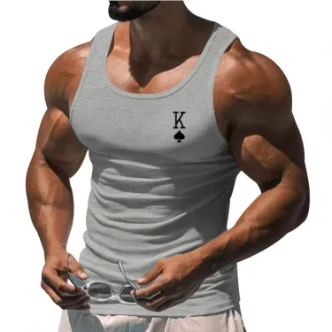 The 2025 New Men's Fitness Vest Is a Must-have For Summer Gyms, Featuring a stylish sleeveless T-shirt with letter prints 5