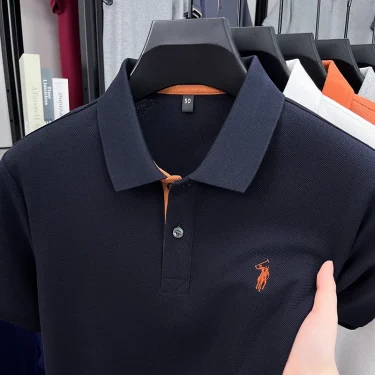 Luxury brand 100% cotton short sleeve polo shirt men's summer trend new high-end Paul embroidery casual business golf T-shirt 5