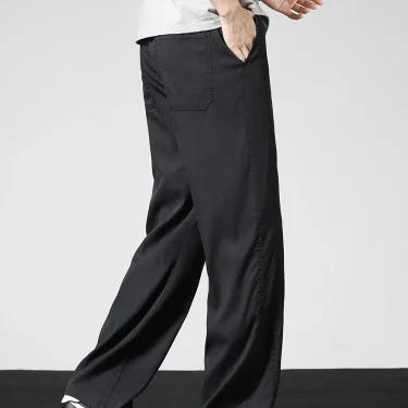 Summer Thin Casual Pants Men's Straight Wide Pants Brand Clothing Lyocell Stretch Loose Trousers Korean Trendy Man Clothing 4