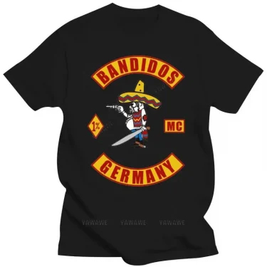 New black short sleeve men top New Bandidos Motorcycle Club Germany Bandidos MC Graphic Men T Shirt Tee Shirts unisex tee-shirt 1