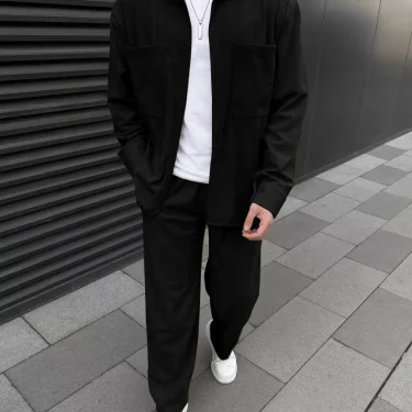2025 Spring autumn Europe and the United States cross-border men's corduroy high quality long sleeve coat casual pants two piece 6