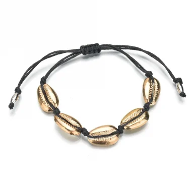 Bohemian Natural Sea Shell Charm Bracelets For Women Men Summer Sandy Beach Handmade String Rope Chains Bangle DIY Jewelry 6