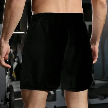New Summer Men's Trendy Black Shorts Breathable Absorb Sweat Quick-drying Gyms Loose Beach Shorts Outdoor Sports Fashion Shorts 3
