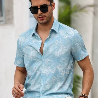 Men's Summer Tropical Plant Palm Tree Graphic Printed T-shirt Shirt Loose Breathable Seaside Vacation Style Casual Top Shirt 3