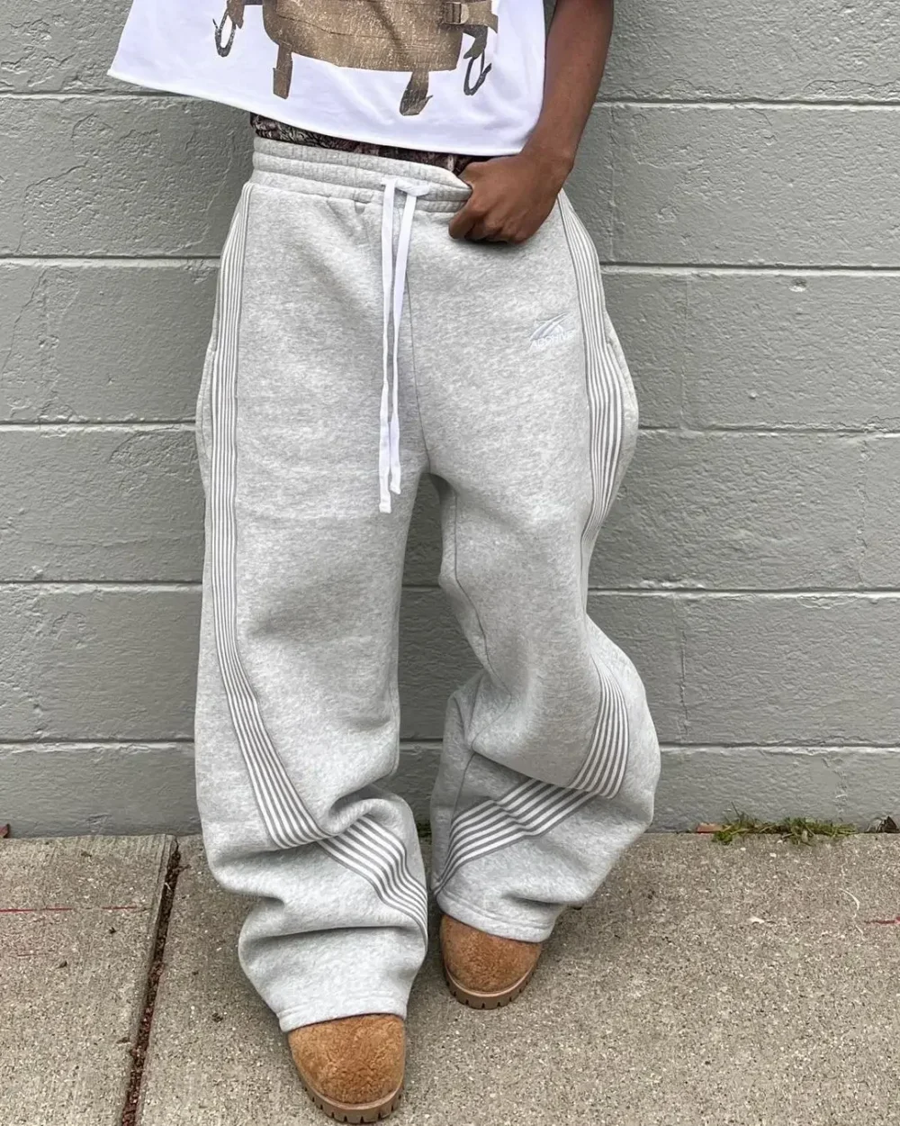 Y2k Embroidered Gray Casual Pants Camo Functional Tactical Functional Men's Women's Premium Jogging Drawstring Sweatpants 6