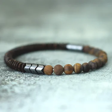 Antique Handmade Natural Stone Beads Bracelet Coconut Wooden Mens Yoga Balance Braclet For Male Meditation Jewelry Homme 1
