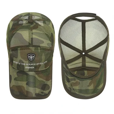 2023 Camouflage Summer Baseball Cap For Men Full Mesh Big Brim Snapback Hat Fashion Adjustable Lettter Embroidery Fishing Cap 5