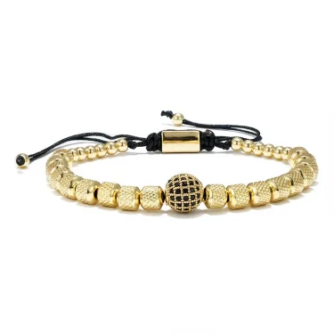 MKENDN Classic Charm Micro Pave CZ 8mm Ball Men Bracelets Stainless Steel Couple Unfade Handmade Jewelry Gift 2
