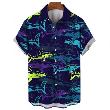 Hawaiian Shirts For Men Casual Tees Sea Life Pattern Short Sleeve Top Summer Fashion Shirt Octopus Print T-Shirt Men's Clothing 3