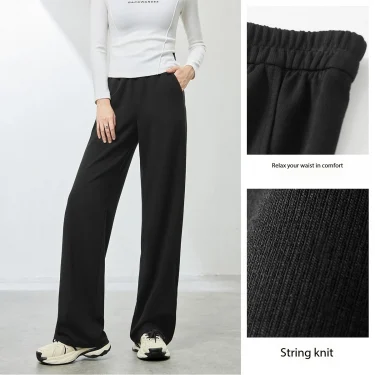 SENTUBILA Straight Cotton Pants Women 2025 Spring New Solid Elastic Waist Pockets Full-length Trousers Feamle Clothing 141K53880 4
