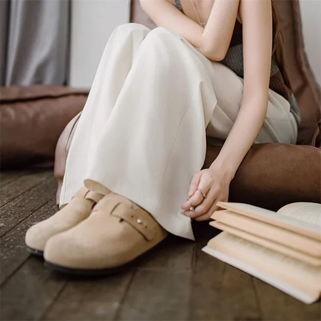 Maden Casual White Cleanfit Pleated Pants Women Elastic Waist Wide Leg Cargo Sweatpants Floor-Length Trousers Versatile Bottoms 5