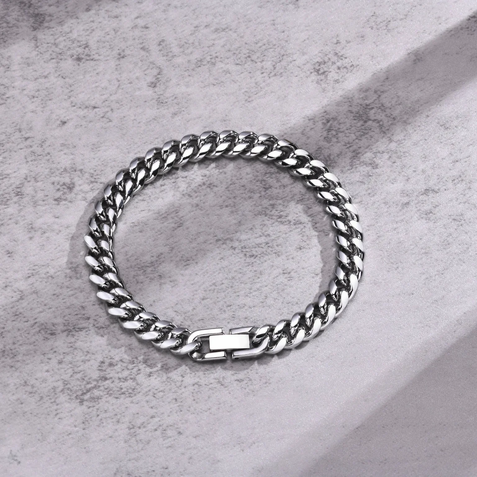Vnox 6/8/10/12mm Cuban Chain Bracelets for Men Women, Solid Stainless Steel Curb Link Chain Wristband Jewelry 5