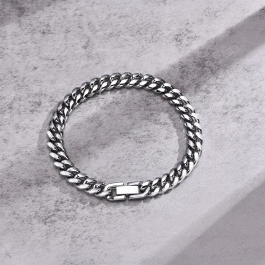 Vnox 6/8/10/12mm Cuban Chain Bracelets for Men Women, Solid Stainless Steel Curb Link Chain Wristband Jewelry 5