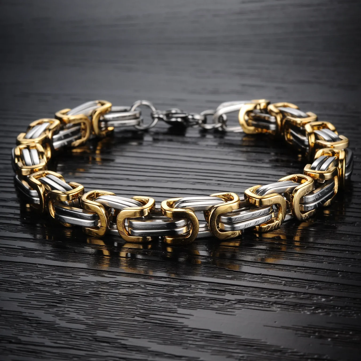 HNSP 8MM Stainless Steel Bracelet Homme Hand Chain For Men Bracelet Motorcycle Bikes Rock Male Jewelry 3