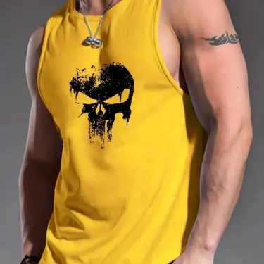 Funny 3D Skull Print Men's Tank Tops Hip Hop Trend Harajuku Sleeveless Shirt Summer Gym T-shirt Man Fashion Fitness Run Vest Tee 5