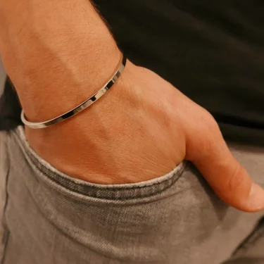3-10MM Cuff Bracelets for Men Women,Gold Silver Black Color Stainless Steel Cuff Bangles,Classic Trendy Jewelry Gifts 1