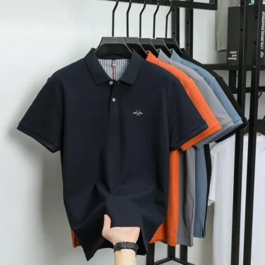 100% pure cotton luxury mens short sleeve summer new business casual polo shirt designer brand embroidered top fashionableTshirt 5