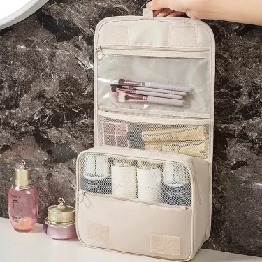 Portable Travel Multi Functional Hanging Cosmetic Bag Business Trip Washable Bag Large Capacity Dry Wet Separation Handheld Bag 1