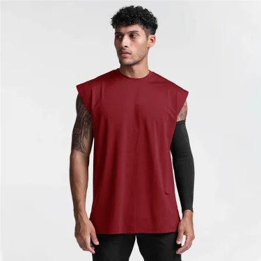 Men's Fitness Running Breathable Exercise Tank Top Sports Casual Sleeveless T-shirts Gym Clothing 1