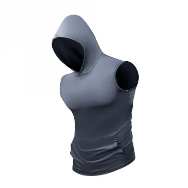 Men's Sports Tank Tops Summer Casual Sleeveless T-Shirt Solid Color Hooded Vest Outdoor Training Breathable Hip Hop Streetwear 5