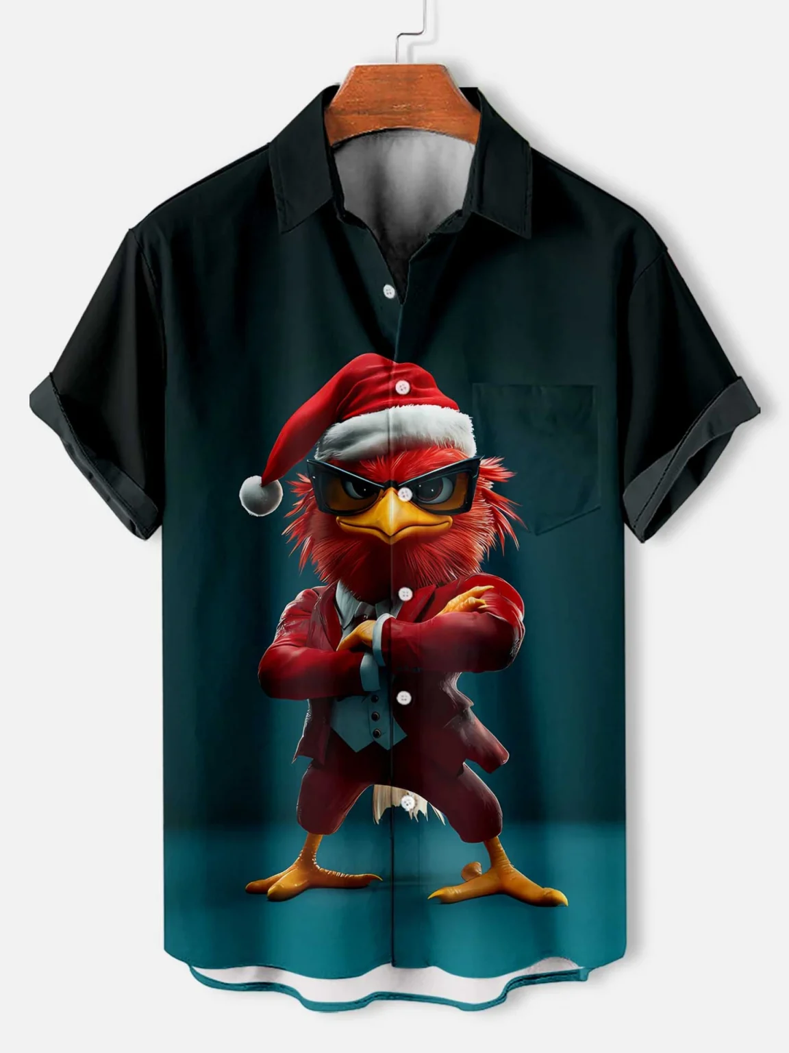 Summer Men's Funny Animals Shirts Fashion Short Sleeve Button Down Lapel Shirts Oversized Tops Casual Hawaiian Shirt for Man 4