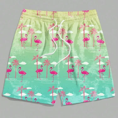 Men's Hawaiian Swim Trunks 3D Hawaiian Leaf Pattern Beach Shorts Quick Dry Outdoor Leisure Sports Shorts Fashion Men's Shorts 5