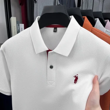 Luxury brand 100% cotton short sleeve polo shirt men's summer trend new high-end Paul embroidery casual business golf T-shirt 1
