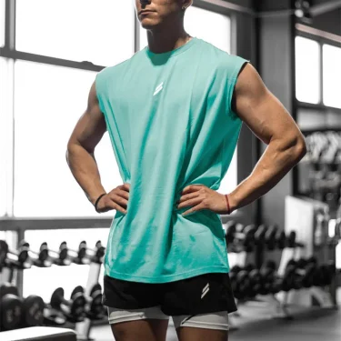 Summer Fitness Sports Tank Top Men's Breathable Loose Mesh Training Sleeveless T-shirt Quick Drying vest male Fitness Clothing 1
