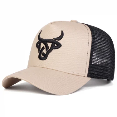 Unisex Ox Head Embroidery Baseball Net Caps Outdoor Adjustable Spring and Summer Casual Sunscreen Hat 3