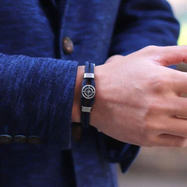 New Compass Bracelet Man Viking Nautical Rope Braslet Bangle Handmade Weaven Surfer Accessories Hombre Marine String Braclet 2