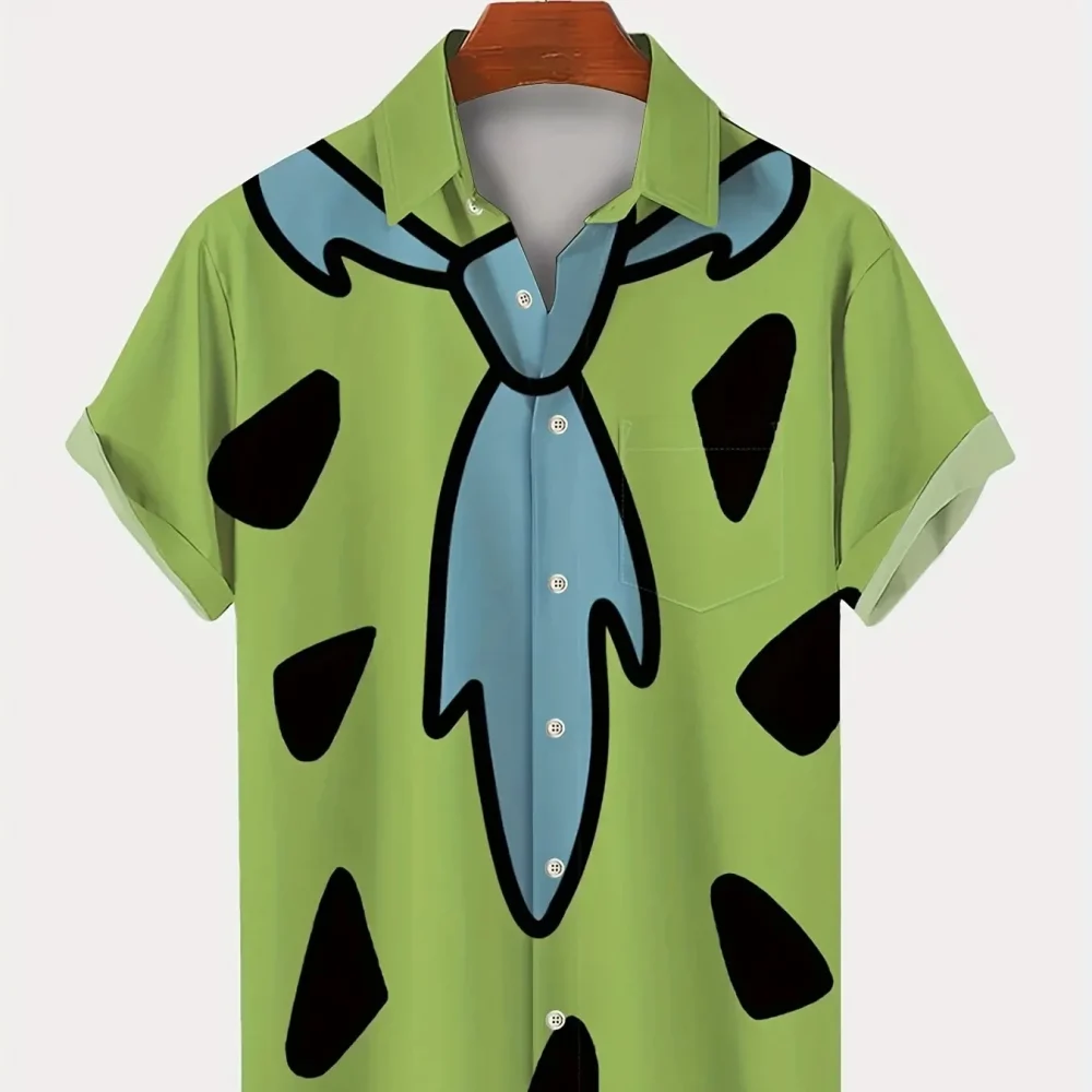 Tie Geometric Graphic Men's Shirt Fashion Hawaiian Shirts Clothing Button Summer Streetwear Men Clothes 4