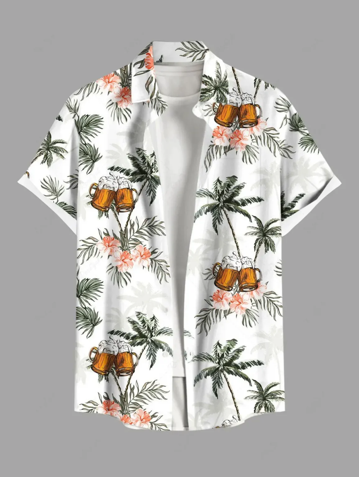 Fashion Men's Hawaiian Shirt 3D Printed Short Sleeved Button Down Lapel Shirt For Summer Oversized Tops Casual Shirts For Men 3