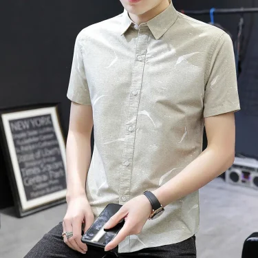 Shirts for Men Floral Print Business Short Sleeve Man Shirt High Quality Luxury Cheap Brand Original Fashion 2025 Summer Silk 3