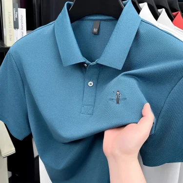 Fashion luxury men's short sleeve polo shirt summer new trend brand cartoon embroidery lightweight breathable casual T-shirt 2