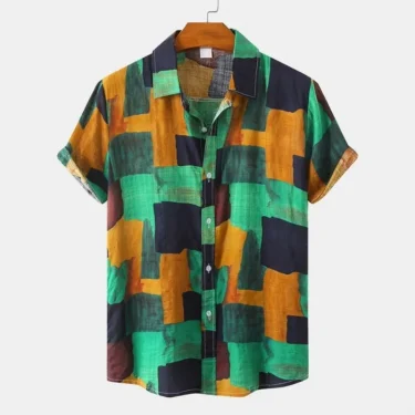 Hawaiian Ethnic style men's shirt 3D Print Leisure beach breathable button shirts street fashion short sleeved men's lapel tops 1