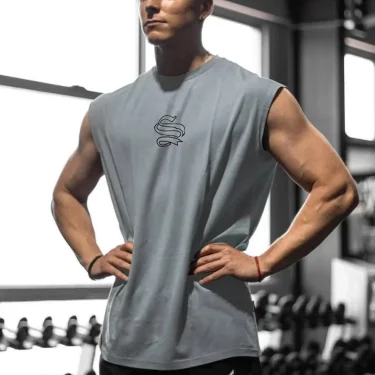 Summer Fitness Sports Men's Tank Top  Breathable Loose Fit Training Sleeveless T-shirt Quick Drying vest male Fitness Clothing 4