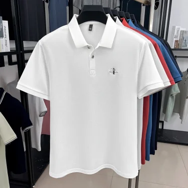 Fashion luxury men's short sleeve polo shirt summer new trend brand cartoon embroidery lightweight breathable casual T-shirt 5