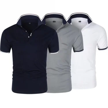 Summer Men Polo Men Shirt Short Sleeve Polo Shirt Contrast Color Polo New Clothing Streetwear Casual Fashion Men Collar Tops 1