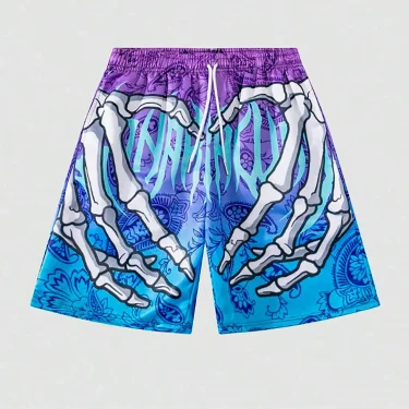 Elastic Waist Jogging Shorts Swim Trunks Board Shorts Summer New Beach Shorts With Hand 3D Print Y2k Shorts For Men 1