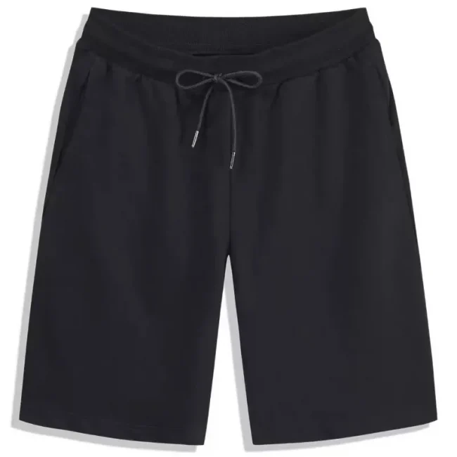Summer Solid Men's Shorts Elastic Drawstring Shorts Joggers Loose Fitness Breathable Sports 5 piece Cotton Outfit Casual Pants 3