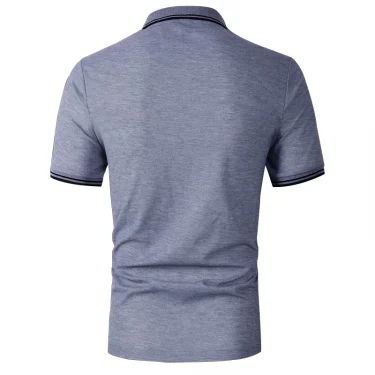 Men Clothes 100% Polyester Breathable Business Casual Polo Shirt Tops Men Short Sleeve Summer Fashion Slim Fit Polo Shirt 6