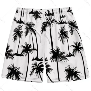 Men's Hawaiian 3D Palm Tree Pattern Beach Shorts Quick Dry Outdoor Leisure Sports Shorts Fashion Men's Shorts 4