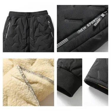 UETEEY Winter Fleece Pants Men Lambswool Thicken Warm Waterproof Trousers Male Casual Casual Thermal Man Joggers Sweatpants 2024 6