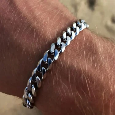 Wannee New Trendy Cuban Chain Men Bracelet Classic Stainless Steel 3 5 7mm Width Chain Bracelet For Men Women Jewelry Party Gift 1