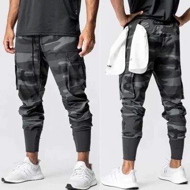 2025 New Camouflage Sports Pants Summer Thin Wide Men's Fitness Pants Loose Dry Elastic Sports Pants Running Training Pants 6