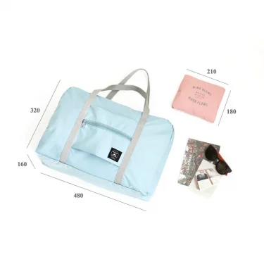 Solid Color Waterproof Folding Travel Bag Lightweight Large Capacity Luggage Bag 6