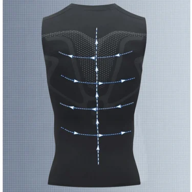 Men's sci-fi printed black vest, fashionable and casual men's quick drying T-shirt, sports and fitness round neck elastic vest 5