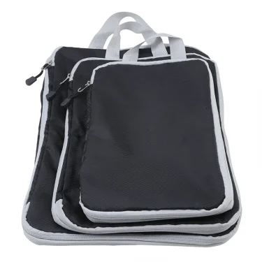 3PCS Compressed Packing Cubes Travel Storage Organizer Set Mesh Visual Luggage Portable Convenient Lightweight Suitcase Bag 3