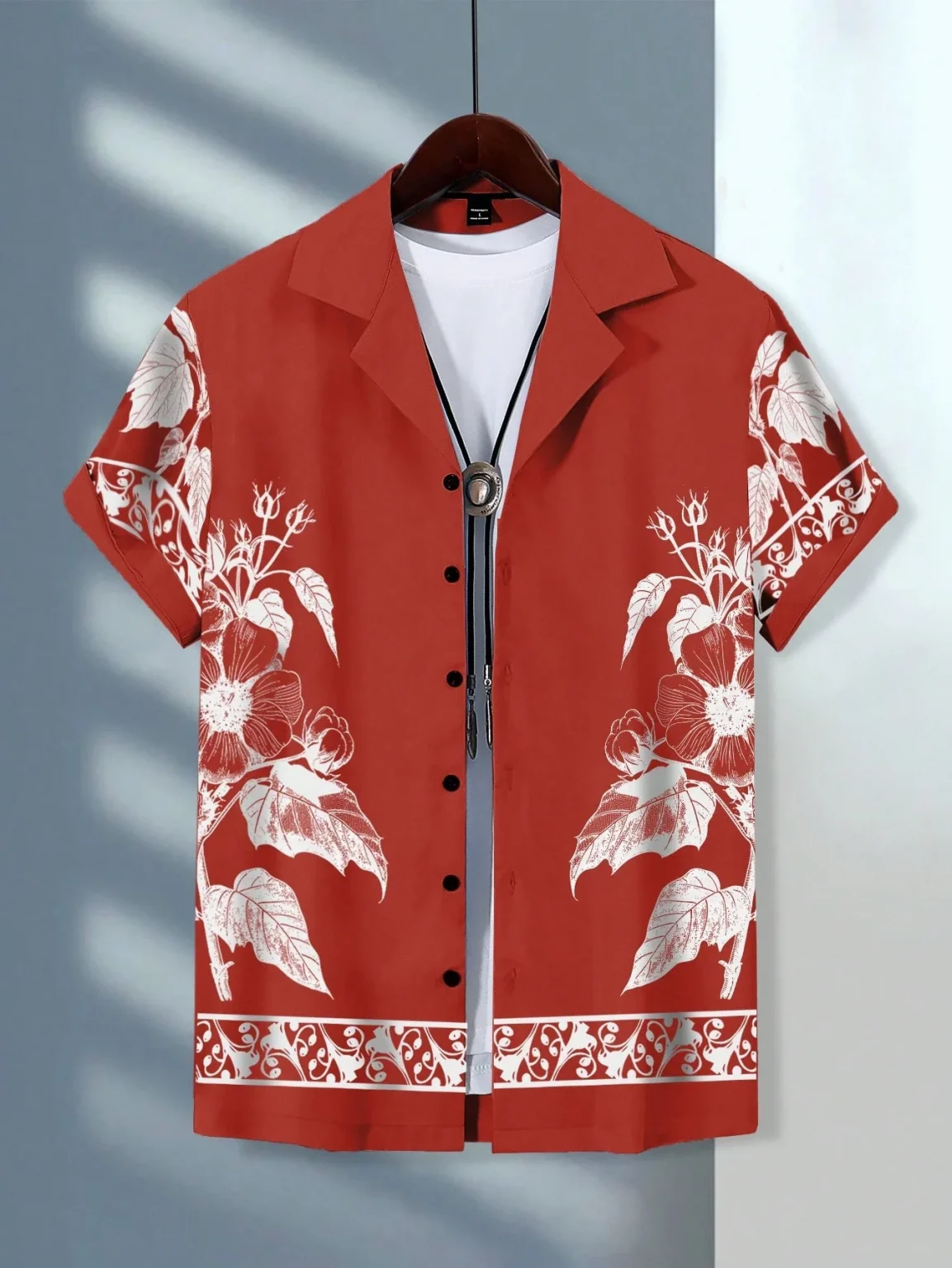 Men's Hawaiian Shirts Men's Short Sleeve Shirts Summer Casual Fun Hawaiian Vacation Printed Button Lapel Short Sleeve Shirts 2